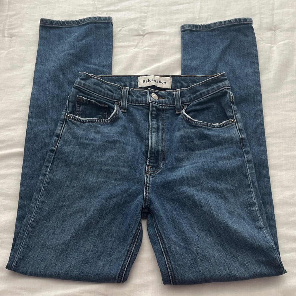 Reformation High Waisted Straight Leg Size 26 Jeans